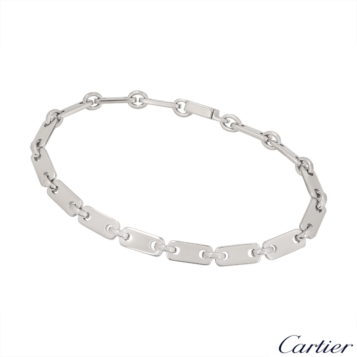Cartier White Gold Heart Key Link Bracelet | Rich Diamonds